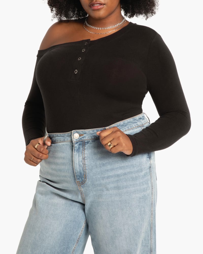 Off the shoulder henley top sale